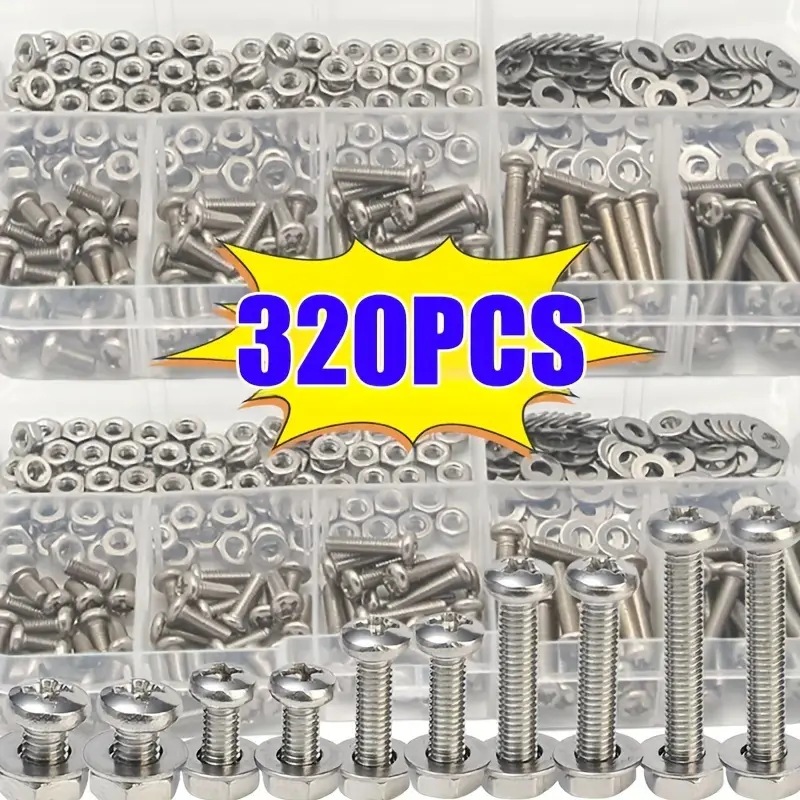 Furniture Hardware Nut - 320 peças conjunto de porcas e