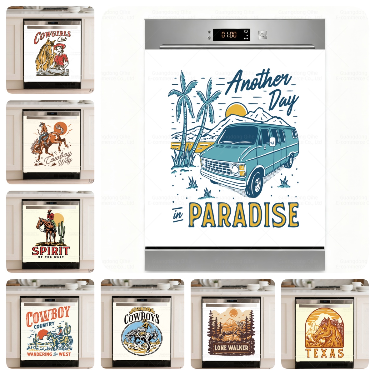 Furniture Paradise & Hardware Ghaziabad - Adesivos Impermeáveis para Lava-louças Western Cowboy