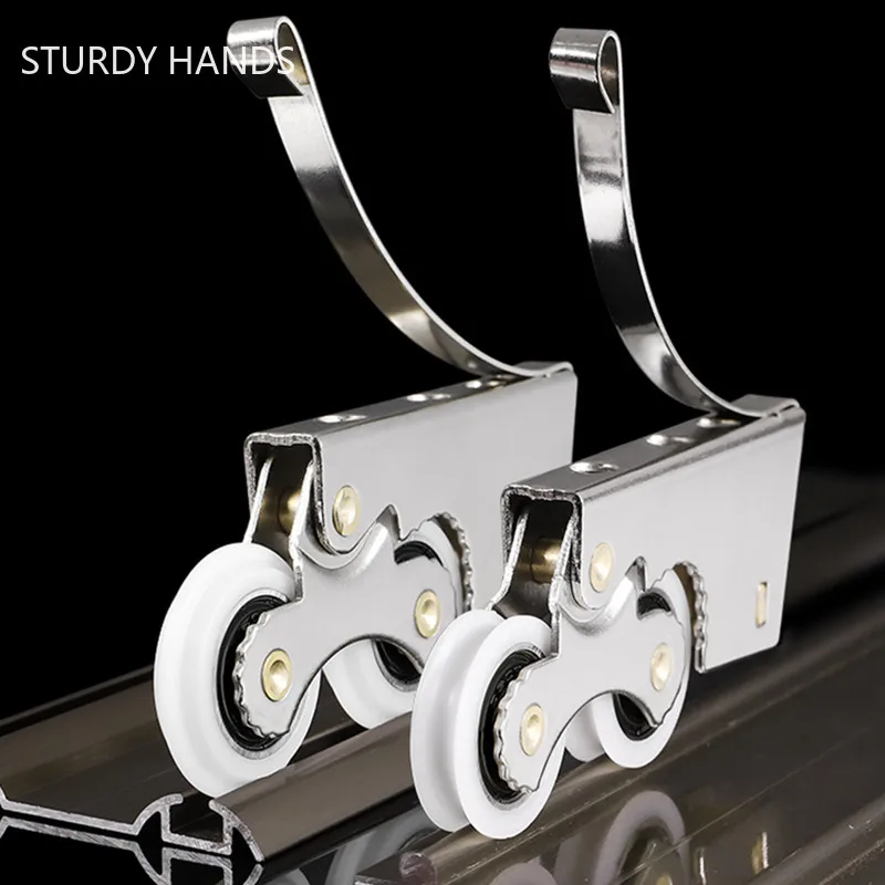 Furniture Hardware And Fittings - Guarda-roupa porta deslizante polia roda escondida