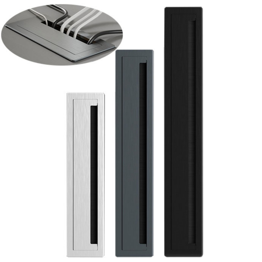 Furniture Hardware Outlet - 1 Peça Passa-Cabos Retangular de Liga