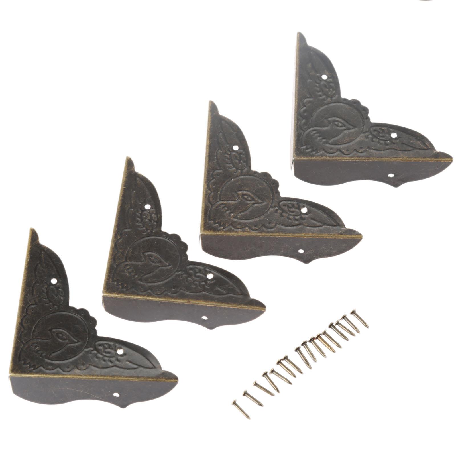 Furniture Hardware Decorative - Suporte de canto de latão antigo,