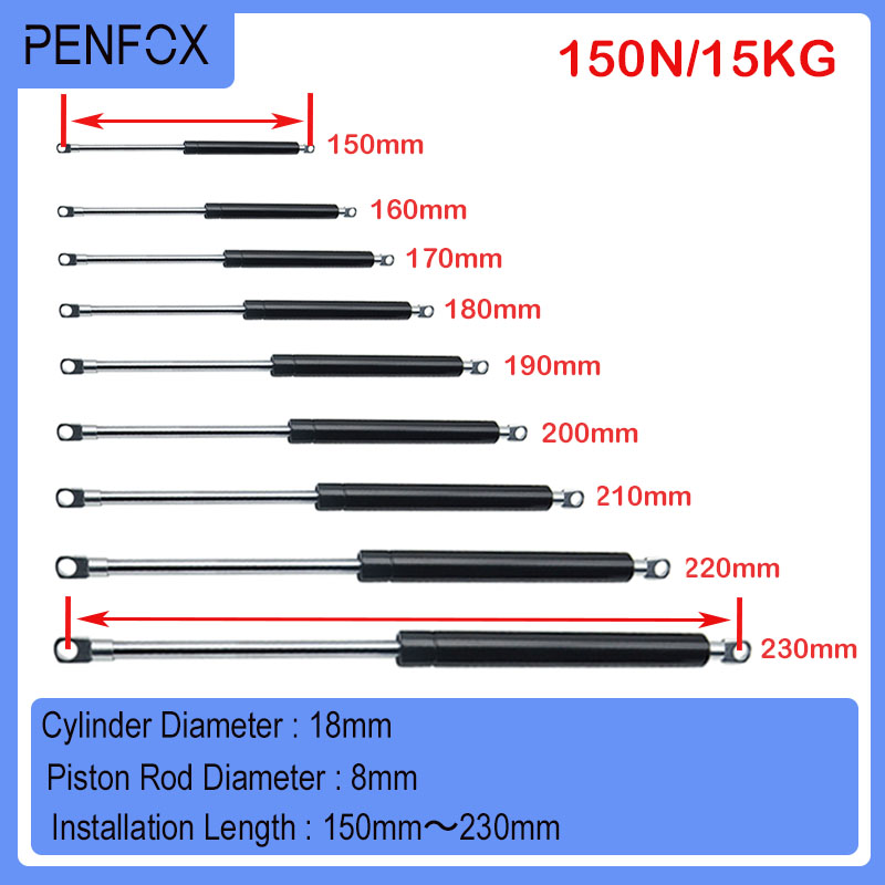 Furniture Hardware Replacement Parts - 1 Peça 150-230mm 15kg/150N Amortecedor a