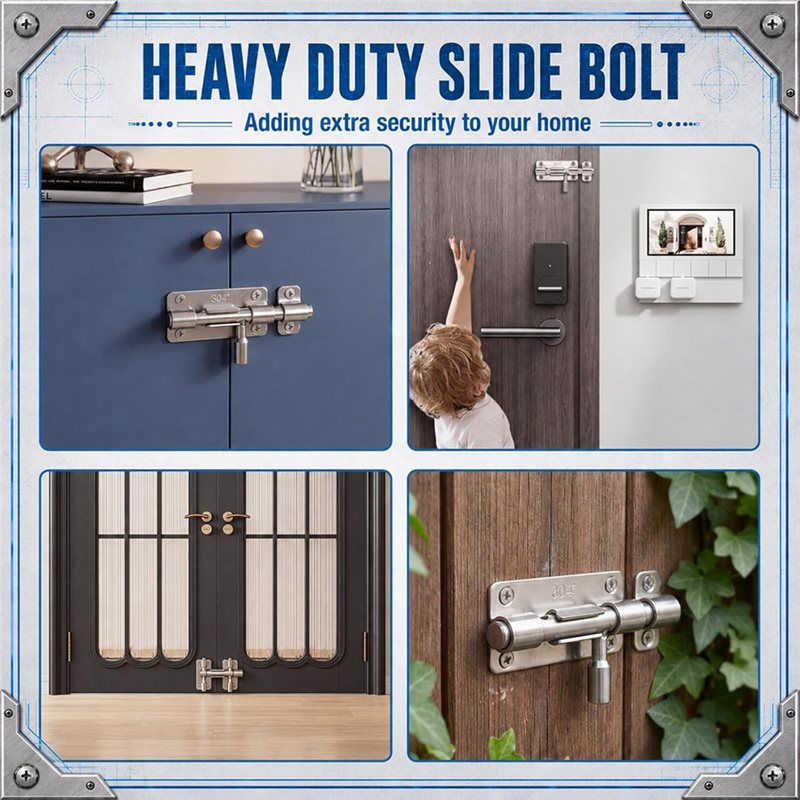 ABRU - Conjunto de 6 Fechadura - Barrel Bolt Slide avaliação e preço